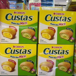 Bánh Custas mix 2 vị: kem trứng + kem cốm