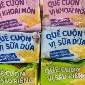 Bánh quế cuộn vị khoai môn, vị sữa dừa, vị sầu riêng - Bịch 240g