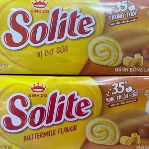 Bánh Solite cuộn vị bơ sữa - Hộp 378g (18 gói )