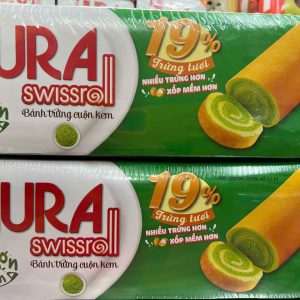 Bánh trứng cuộn kem Hura hương cốm - Hộp 360g (20 gói)