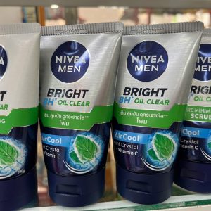 Sữa rửa mặt Nivea Bright oil clear bạc hà - Chai 100g