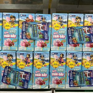 Sữa trái cây kun vị hương táo kẹo bông gòn 180ml - lốc