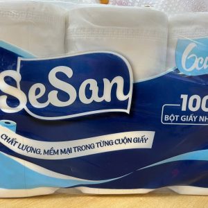 Giấy vệ sinh Sesan - Kl 800g (6 cuộn*2 lớp)