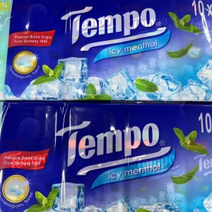 Khăn giấy bỏ túi Tempo hương bạc hà - lốc 10 bì