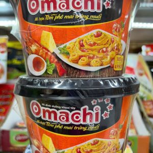 Mì tô trộn Omachi vị tôm phô mai trứng muối - thùng 12 tô