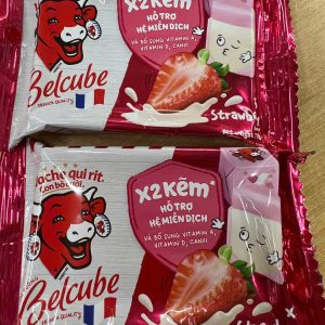 Phô mai bò cười Belcube hương dâu - Kl 78g-15 viên