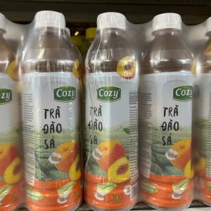 Trà cozy đào sả chai 455ml - thùng 4 lốc