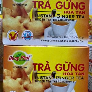 Trà gừng hoà tan Hùng Phát - Hộp 100g ( 10gói * 10g )